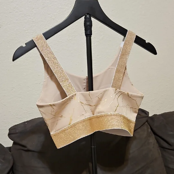 Mono B Tan and Gold Sports Bra - Picture 2 of 5